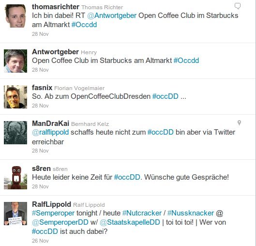 OpenCoffeeClub auf Twitter