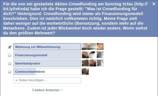 Umfrag auf Facebook