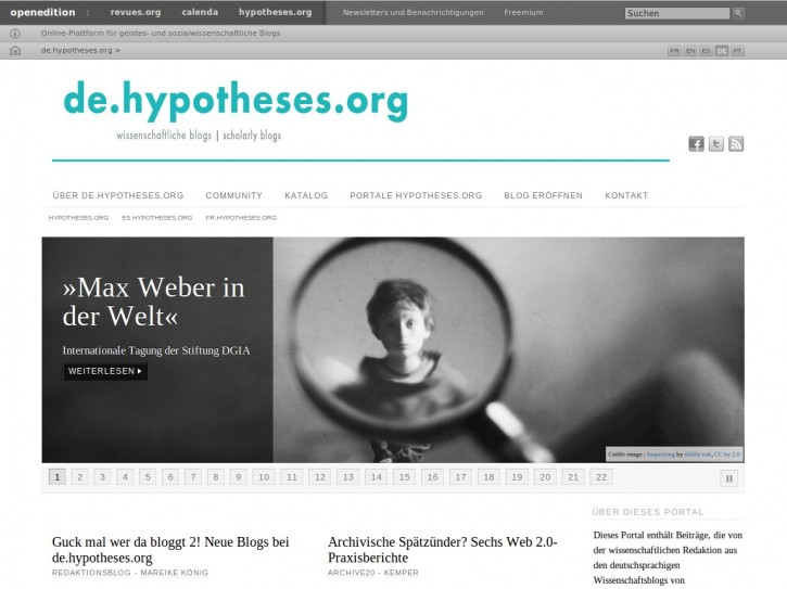 Screenshot de.hypotheses.org