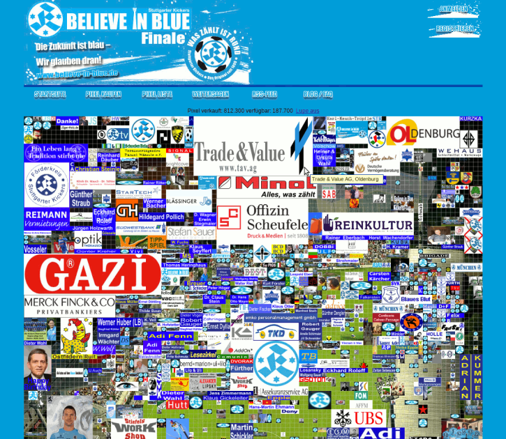 Screenshot believe-in-blue.de - ein Crowdfunding Projekt?