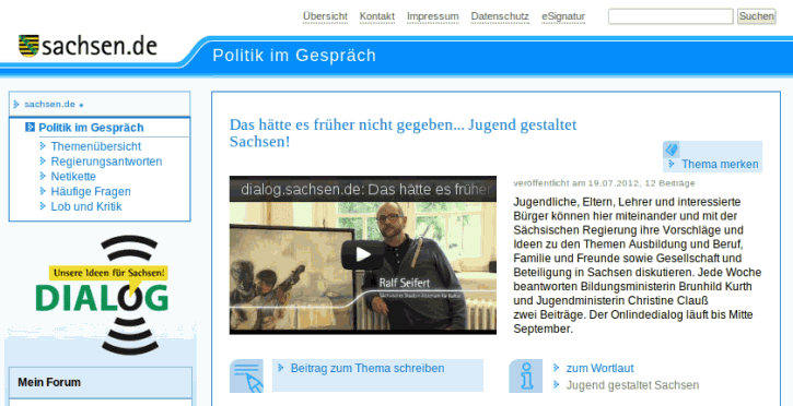 Screenshot: dialog.sachsen.de