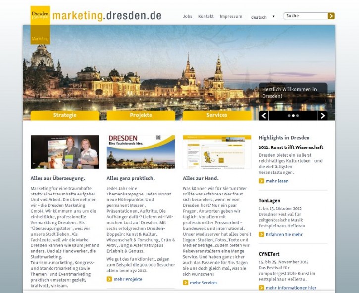 Dresden Marketing Webseite